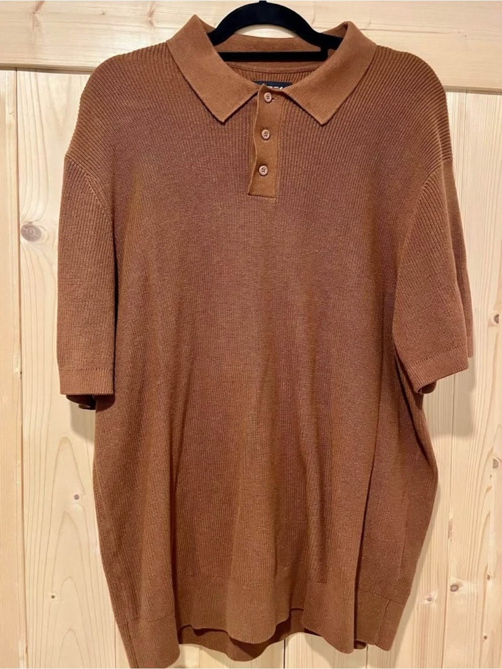 DKNY Knit Polo Brown XL
